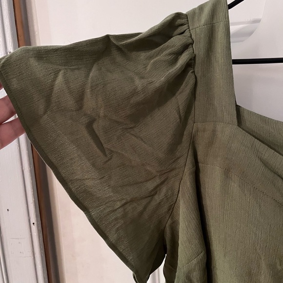 Torrid Green Buttoned Ruffled Blouse - Picture 3 of 7